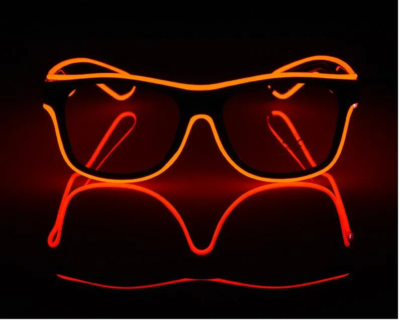 Flashing EL Wire Led Glasses Luminous Party Decorative Lighting Classic Gift Bright LED Light Up Party Sunglasses lot185B