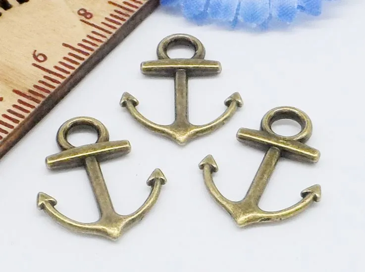 4 kleur 300 stks metaal klein nautisch anker charmes antiek zilveren bronzen vergulde goud voor sieraden maken doe -het -zelf anker hanger charmes 1264U