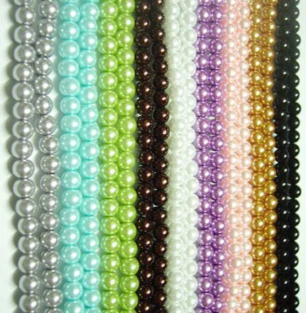 5 unids / lote mezcla colores de cristal perla redonda con cuentas sueltas para el regalo de joyería de moda de artesanía de bricolaje 8mm MP05