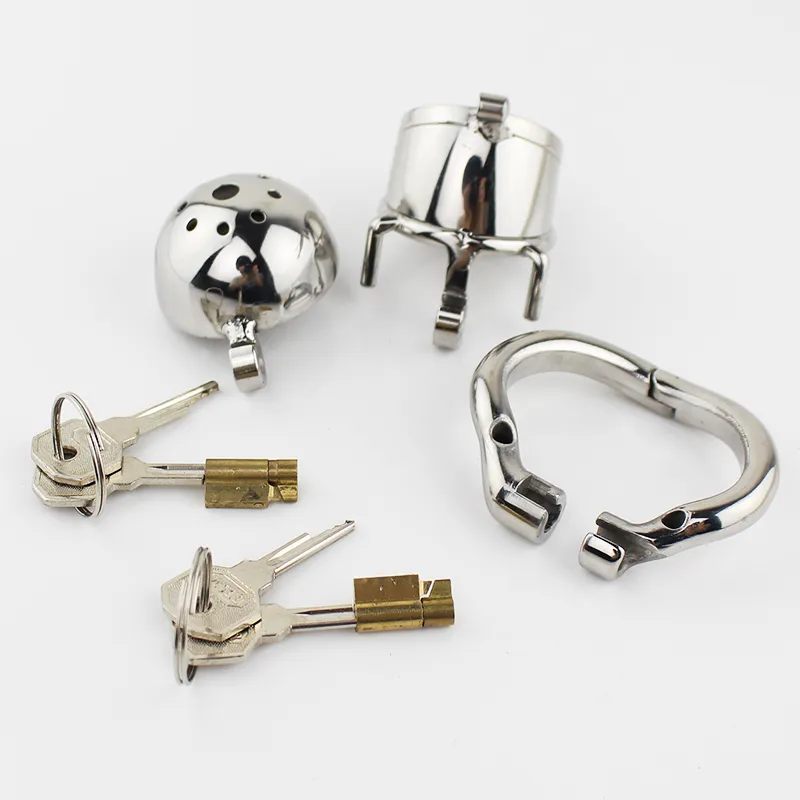 NEW Double Lock Design Stainless Steel Chastity Belt Male Chastity Device Metal Penis Lock Chastity Cage Ring Sex Toys For Men