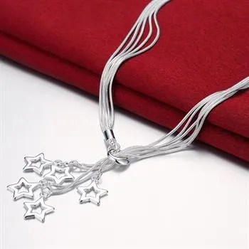 Großverkauf - Silberne Art und Weise Schmucksachen des niedrigsten Preises des Einzelverkaufs Weihnachtsgeschenk 925 freies Verschiffen Halskette yN152