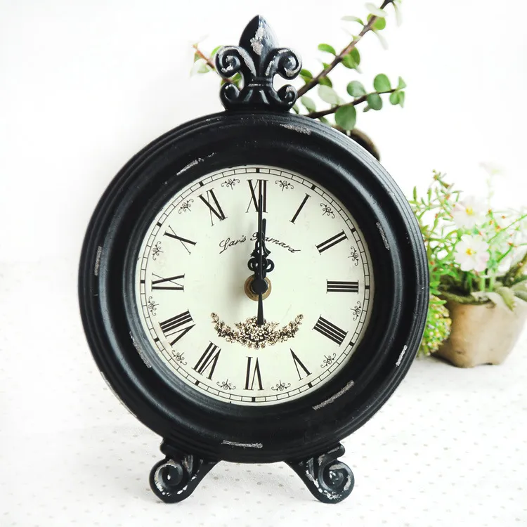 Vintage Wooden Round Oval Clock Fashion Home Living Room Bedroom Decor Table Clock WX9-42