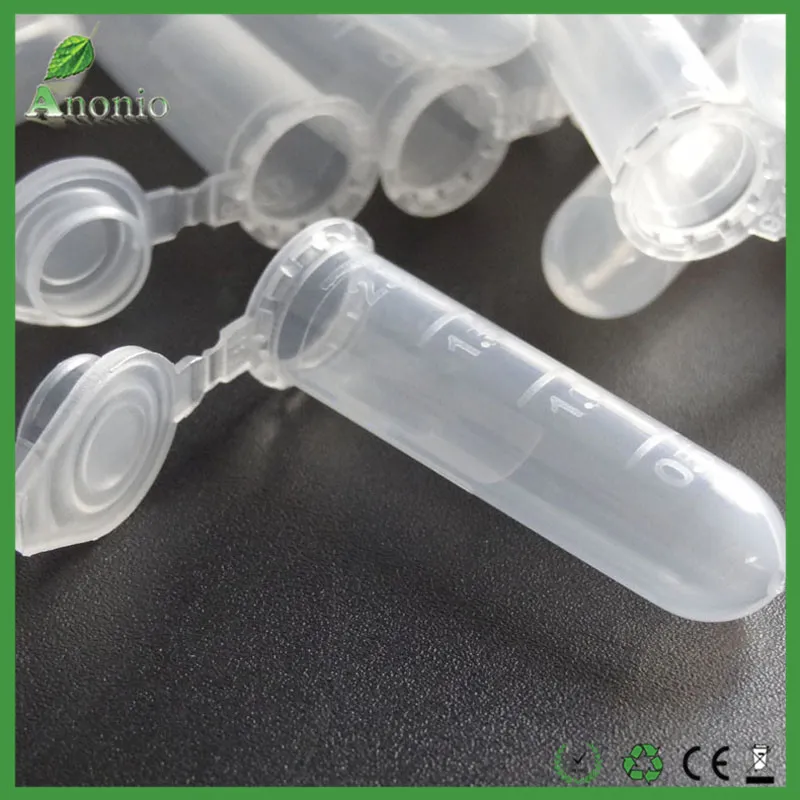500 Stück Graduierung, 2 ml, 1,5 ml, 0,5 ml Volumen, Mikrozentrifugenröhrchen für Labor-Verbrauchsmaterialien, Kunststoffflaschen mit Kappe253P