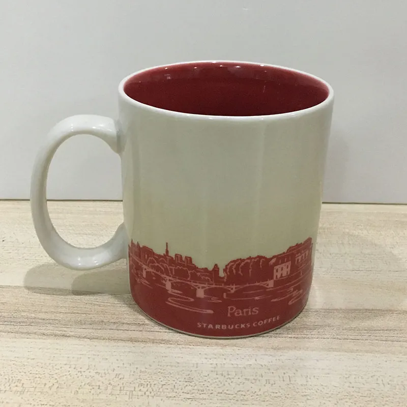 16oz kapacitet keramisk Starbucks City Mug Classical Coffee Mug Cup Paris City2573