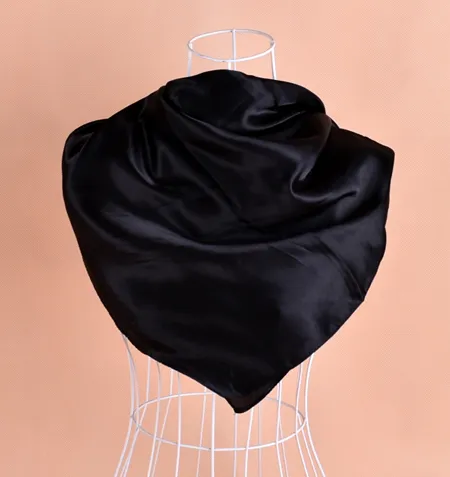 Sciarpa quadrata Hijab in seta royan in raso solido Sciarpe da collo 90 90 cm 50 pezzi lotto # 2086230x