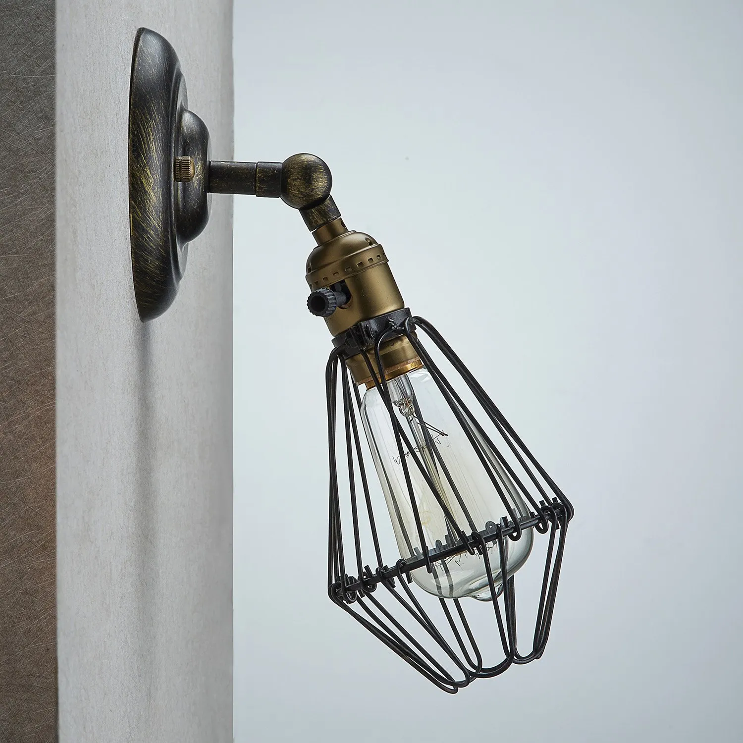 Lampes murales Edison Vintage Lustres Rustique Fil Suspendu Cage Industrielle Lumière Chambre Couloir 295P