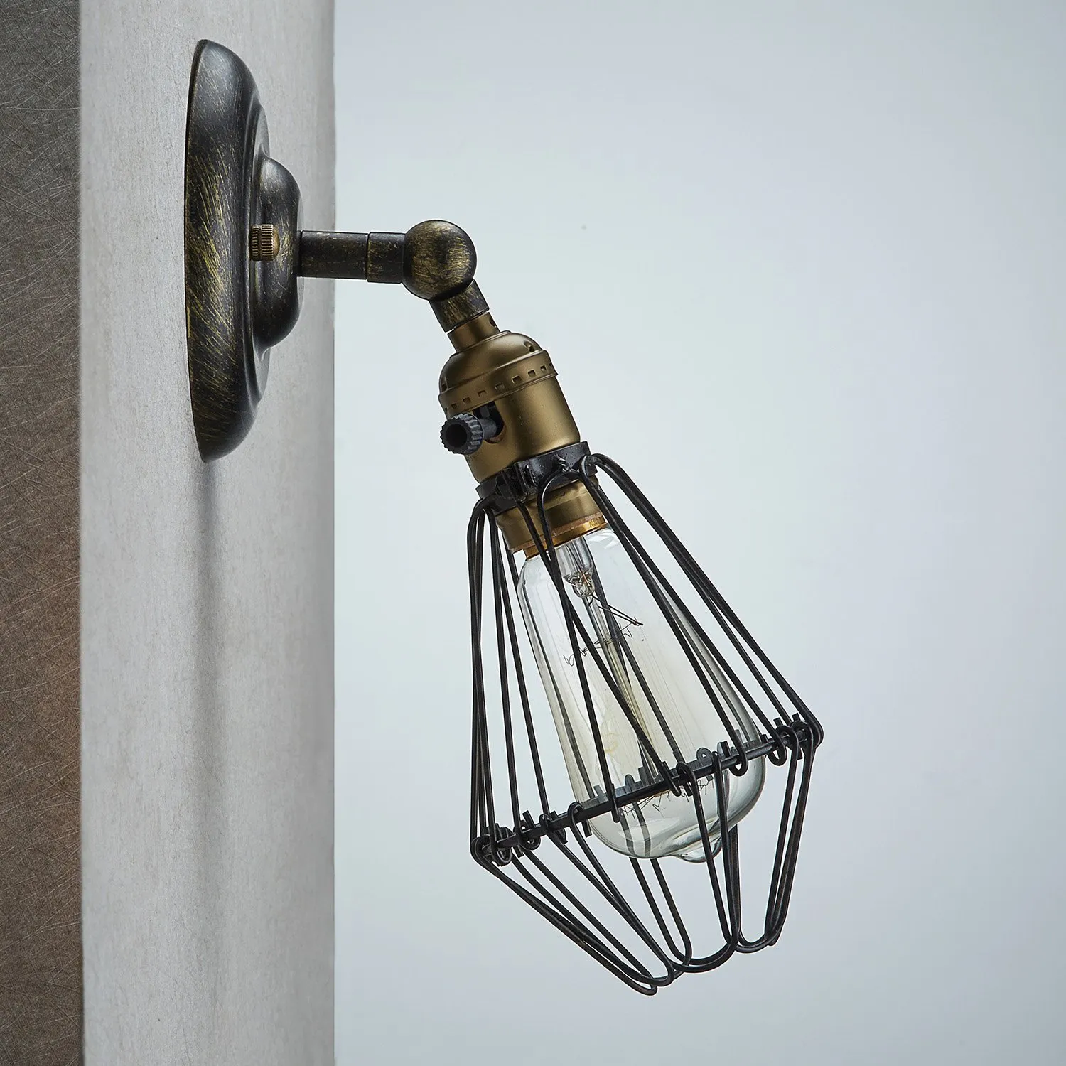 Wall Lamps Edison Vintage Chandeliers Rustic Wire Hanging Industrial Cage Light bedroom corridor295P