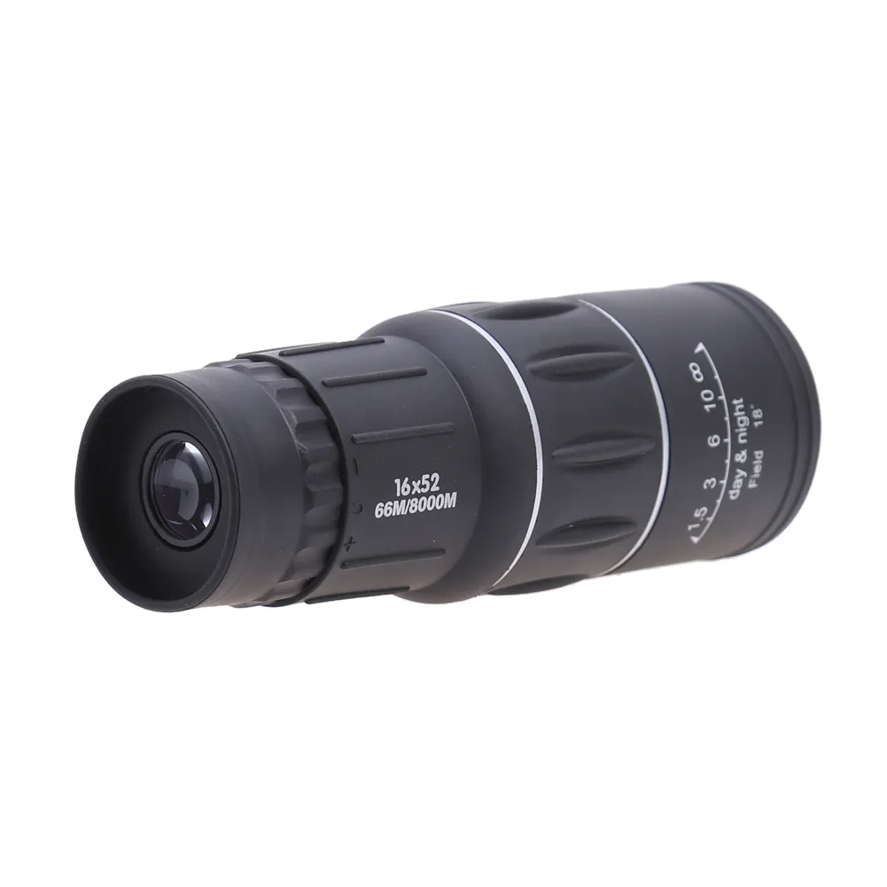 16x52 Portable Outdoor Dual Handheld Focus Monocular Telescope Zoom Optic Lens Binoculars Spotting Scope Coating Lenses Black9969400
