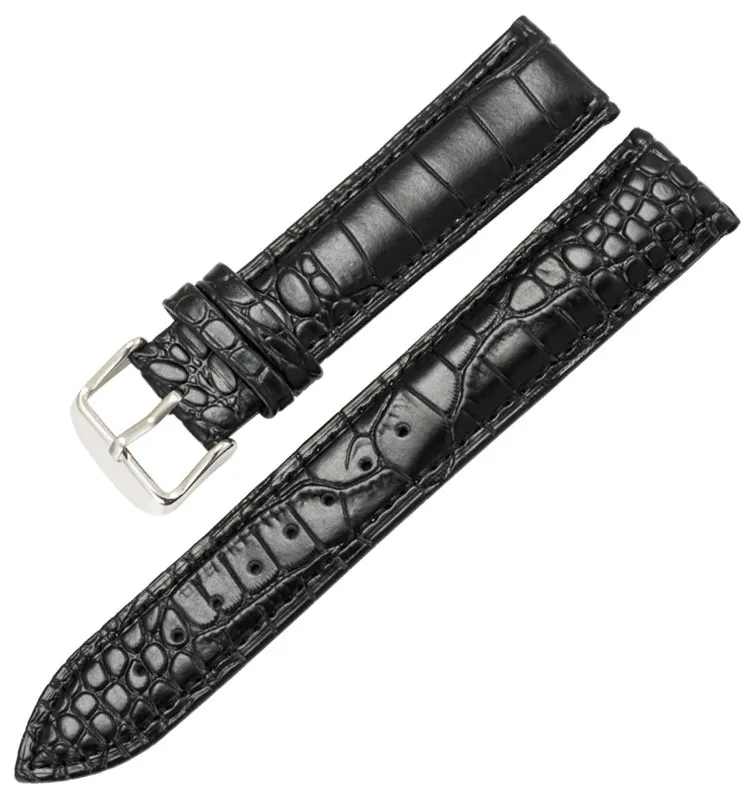 14mm 16mm 18mm 20mm pulseira de relógio lagarto bezerro pulseira de couro genuíno fino macio preto pulseira de relógio para mulher homem watch270j