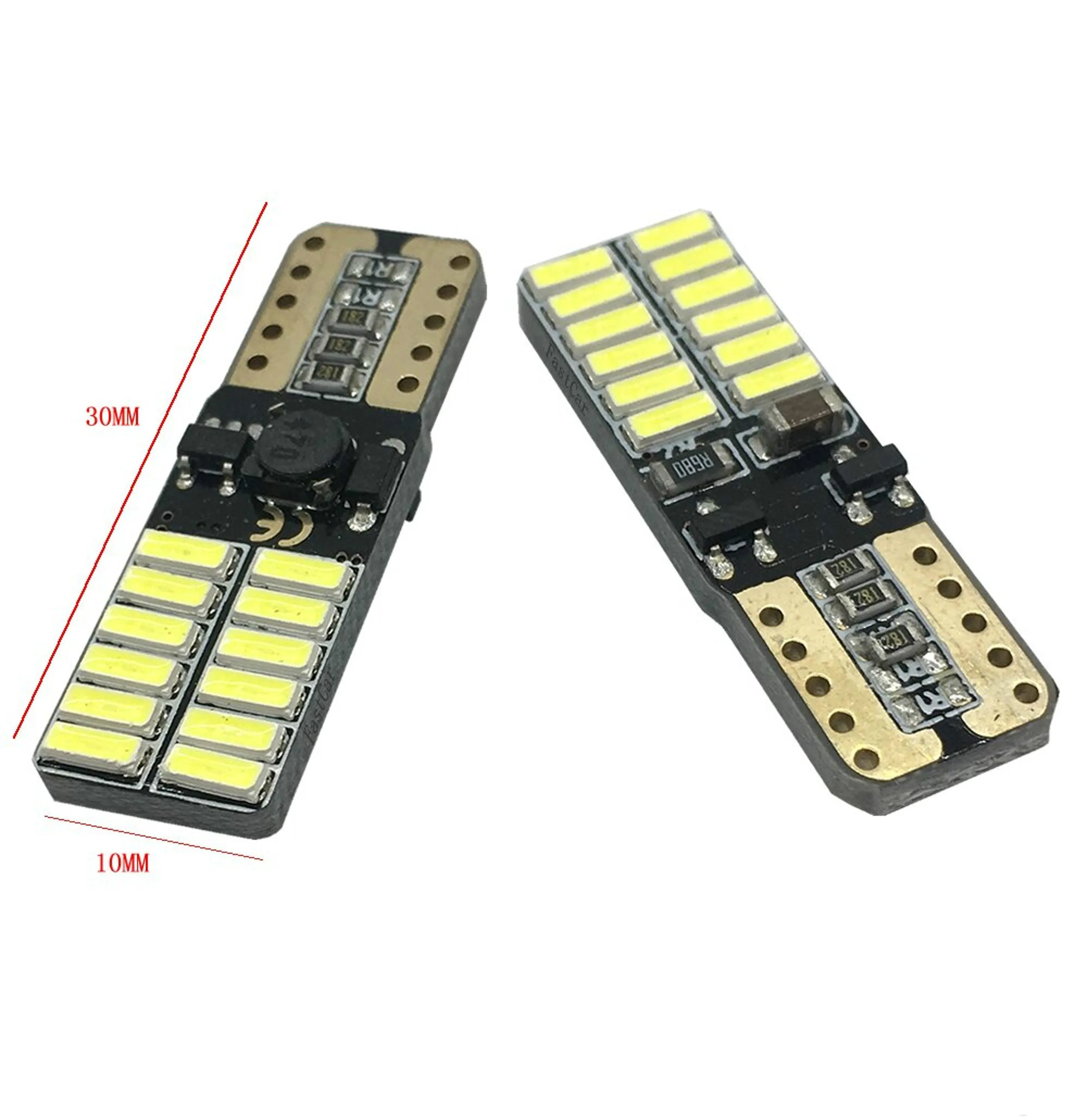 12 V 24 V Hiçbir Polarity Canbus T10 LED Ampuller ile 4014SMD 24 LED'ler İç Işık W5W LED Lamba Beyaz Mavi Yok OBC Hata