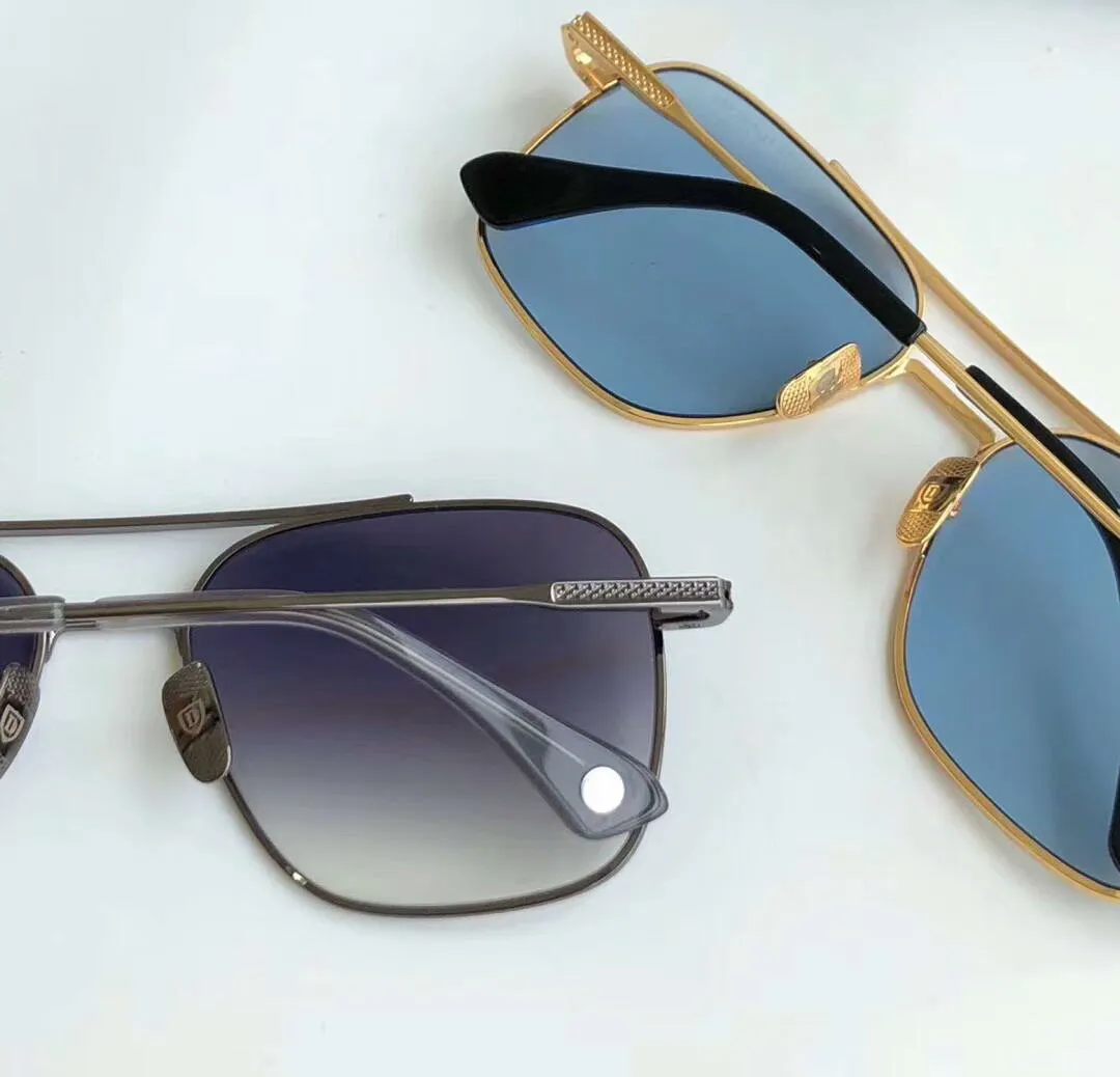 Square Pilot Okulary przeciwsłoneczne dla mężczyzn Czarne złoto brązowe odcienie unisex okulary przeciwsłoneczne okulary sonnenbrille nowe WTH Box326f