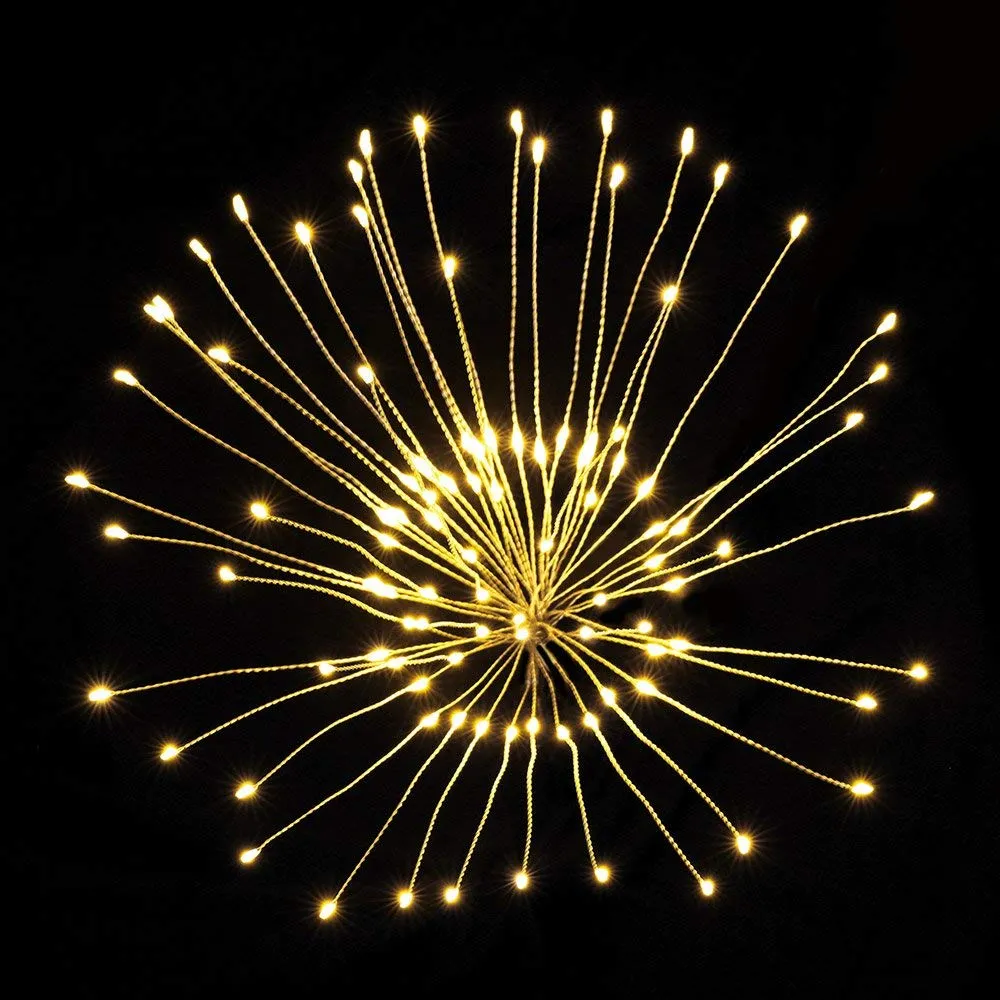 Pissenlit feux d'artifice guirlandes lumineuses LED cuivre Starburst lumières Bouquet forme 100 LED Micro lumières pour bricolage décoration de mariage 252g