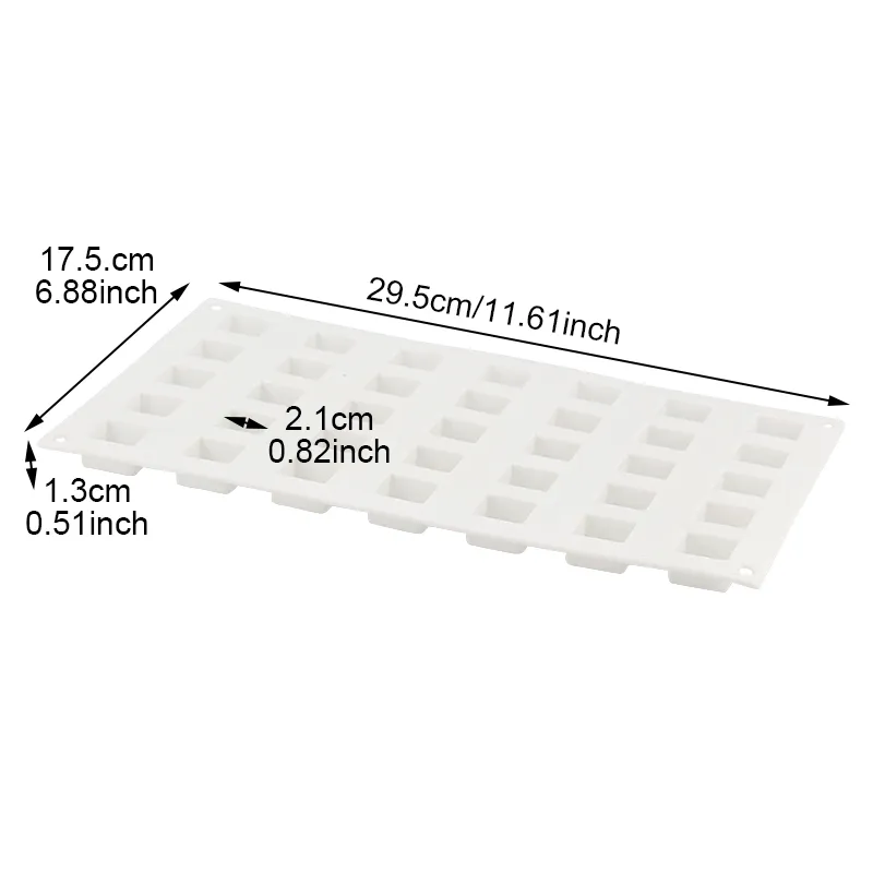 35 Holes MICRO SQUARE 5 Silicone Molds For Cakes Chocolate Candy Dessert Baking Tools301M