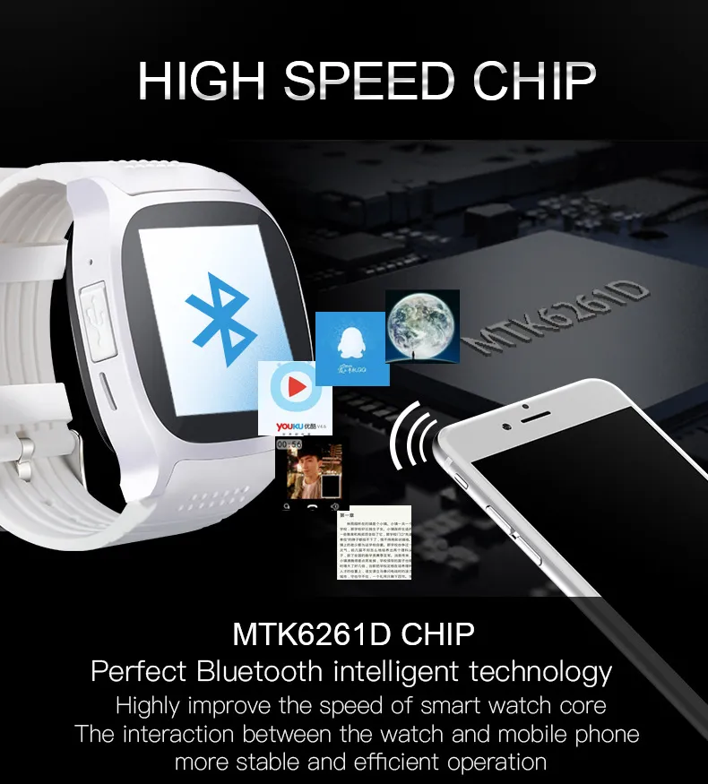 Nieuwe slimme elektronische producten T8 Smart Watch M26 Verbeterde versie van kaarttelefoon met camera3487669