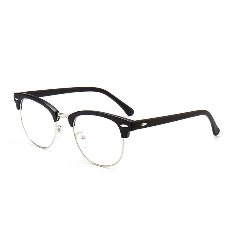 2020 Classic Rivet Half-Frames Eyeglasse Vintage rétro Optica Glasse-yeux Fames hommes Femmes Clair Spectacle Cadre des lunettes OCULOS DE254U