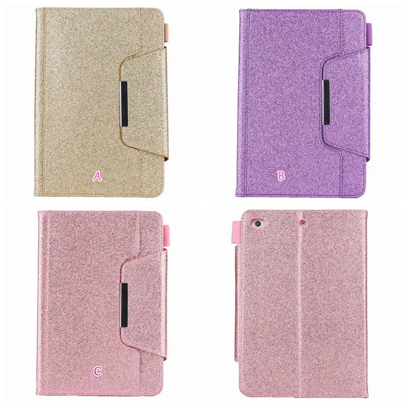 Luxus Bling Glitter Leder Brieftasche für iPad Mini 6 1 2 3,4, iPad 2 3 4, 5 6 AIR 2 9.7 '', 2017 2018 PU funkelnhalter karten case hauthalter stand flip abdeckung