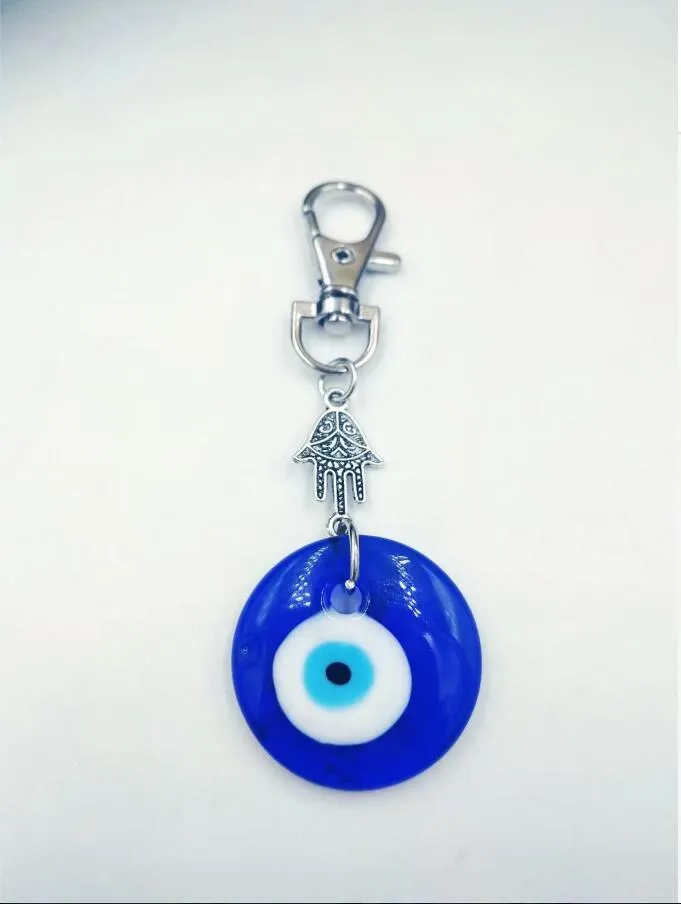 Hamsa Hand Antique Chave de prata Símbolos judeus Kabbalahglass Eary Eye para Keys Bolsa de carro Charm Chave da bolsa de anel Casal Key Chai208W