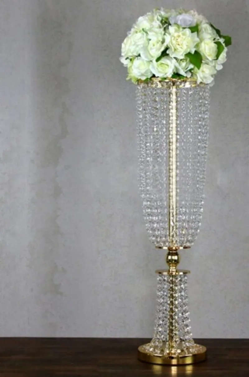 Wedding supply Metal Crystal Bead Banquet Table Centerpiece Party Decoration silver gold color party decorate Chandelier