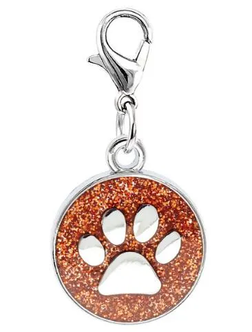 / couleurs 18mm empreintes chat chien patte impression pendentif charmes avec fermoir mousqueton adapté pour porte-clés bricolage bijoux de mode287c