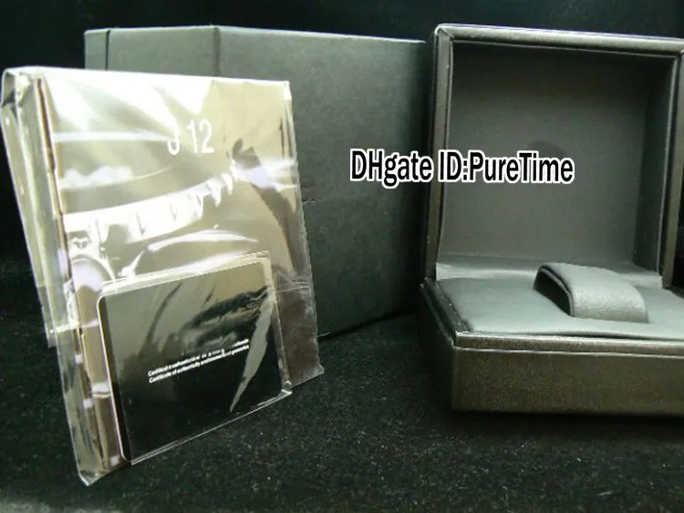 Hight Quality Black Leather Watch Box 전체 남성 여성 시계 원래 상자 인증서 카드 선물 종이 가방 PURETIME257N