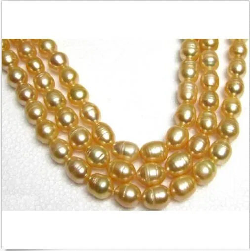 AAA35 PULGADAS ENORME 11- 13 MM NATURAL MAR DEL SUR COLLAR DE PERLAS DE ORO 14K CLASP200u