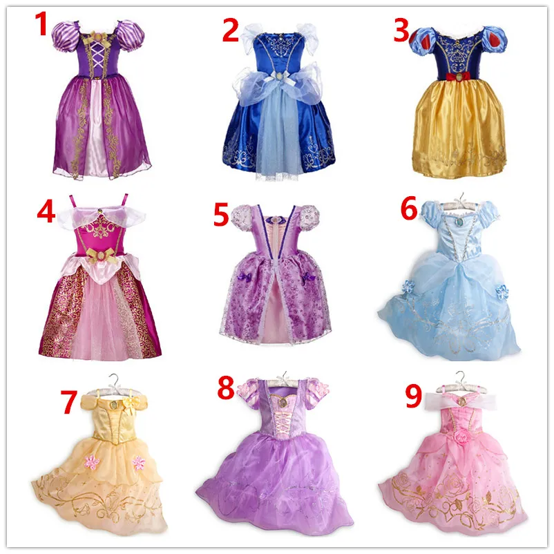 Neue Baby Mädchen Kleider Kinder Mädchen Prinzessin Kleider Brautkleid Kinder Geburtstag Party Halloween Cosplay Kostüm Kostüm Kleidung 9 Farbe