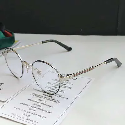 Guld 0290O Runda glasögon glasögon ram klart linsglasögon herrar nyanser ögonglasögon ramar nya med box2714