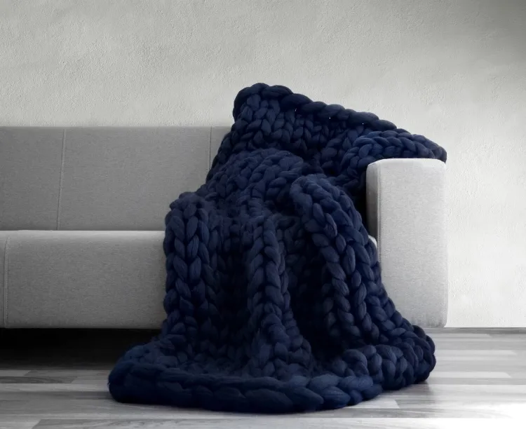 Cobertor de malha grossa 120 150 cm de linha de linha grossa de mão grossa moda de fios grossos de lã de lã de lã de malha de tricô pograp347z
