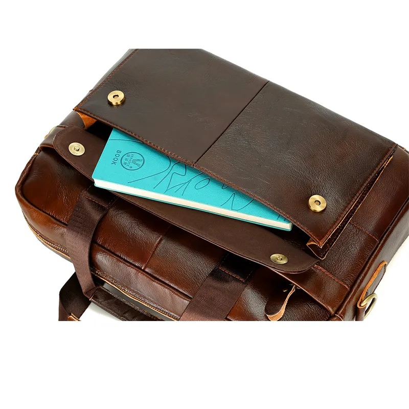 Valigette da uomo nuove borsa in vera pelle valigetta laptop vintage borse a tracolla messenger borsa da uomo316F