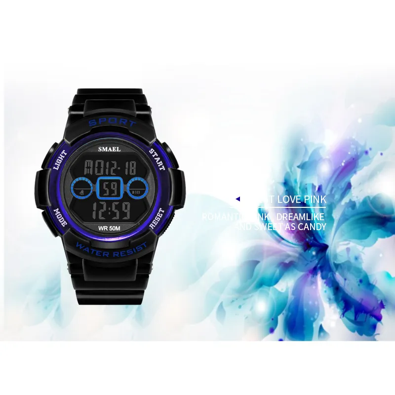 SMAEL montres numérique Sport femmes mode montre-bracelet pour filles montre numérique cadeaux pour filles 1632B montre de Sport étanche S91232U
