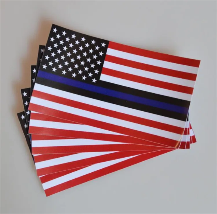 Aufkleber mit dünner blauer Flagge – 6 5 11 5 cm, Aufkleber mit amerikanischer Flagge für Autos und LKWs – Wand- und Fensteraufkleber, dekorative Aufkleber I240320m