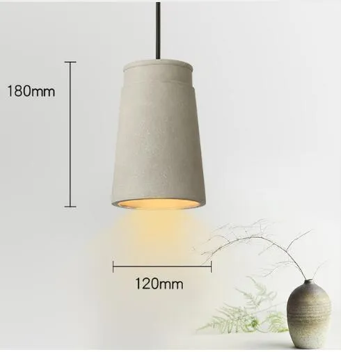 Lámpara colgante de hormigón para loft, diseño danés, para dormitorio, mesita de noche, cemento, restaurante, comedor, 213V