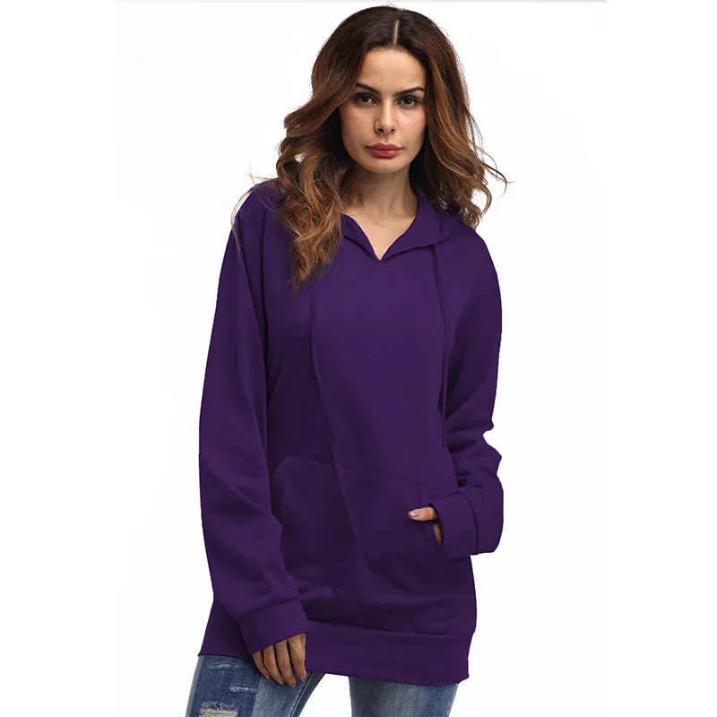 Women's Hoodies & Sweatshirts Solid Women Loose Simply Hooded Slim Fit Outwear Thin Pure Cotton Causal Top Clothing