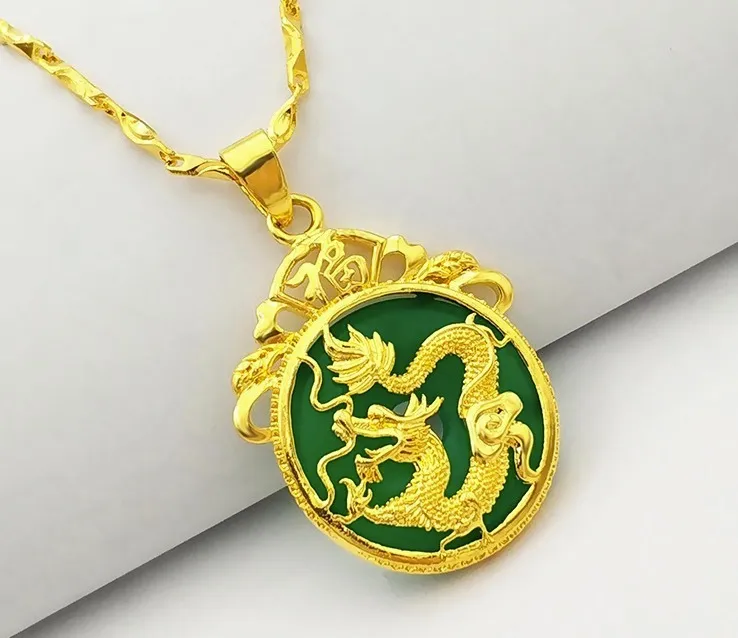 2018 New Men's Necklaces For Women Jewelry Jade Unique Pendant Designs Necklace Charm Color Gold Chain Hip Hop Bling Jewelry Female Gifts