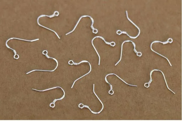 Sterling 925 Silverörhängen Fynd Fishwire Hooks Ear Wire Hook Freth Hooks Jewely Diy 15mm Fish Hook Mark 925290o