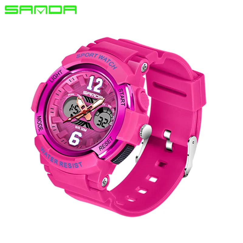 SANDA marque de luxe femmes Sport Montre dames mode LED Montre-bracelet numérique femmes Sport horloge Montre Femme reloj mujer S915314R