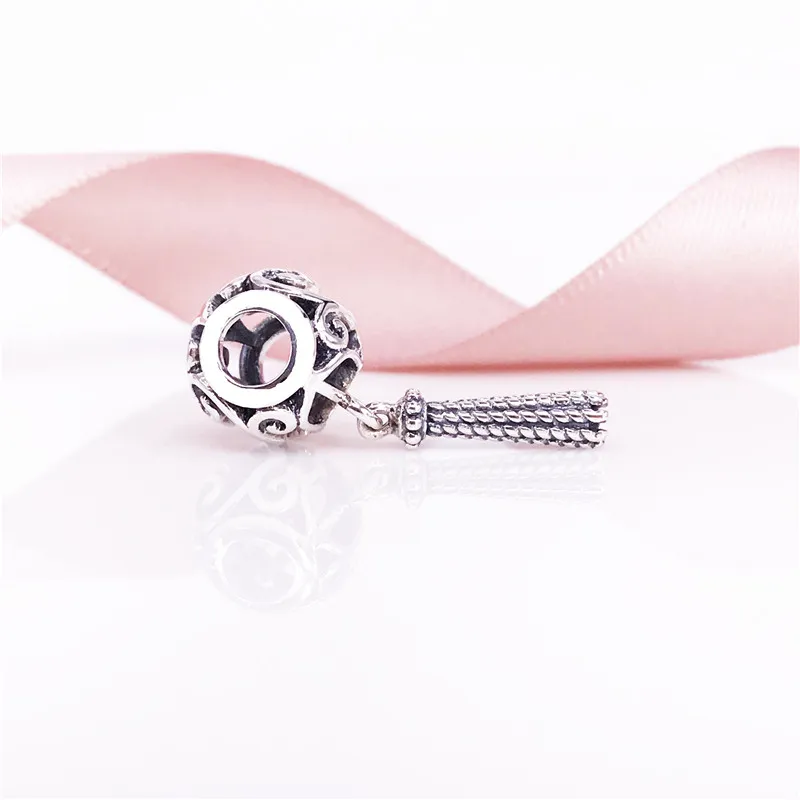 Spring New Arrival Authentic 925 Sterling Silver Enchanted Heart Tassel Pendant charm Fits European Jewelry Bracelets & Necklace 797037