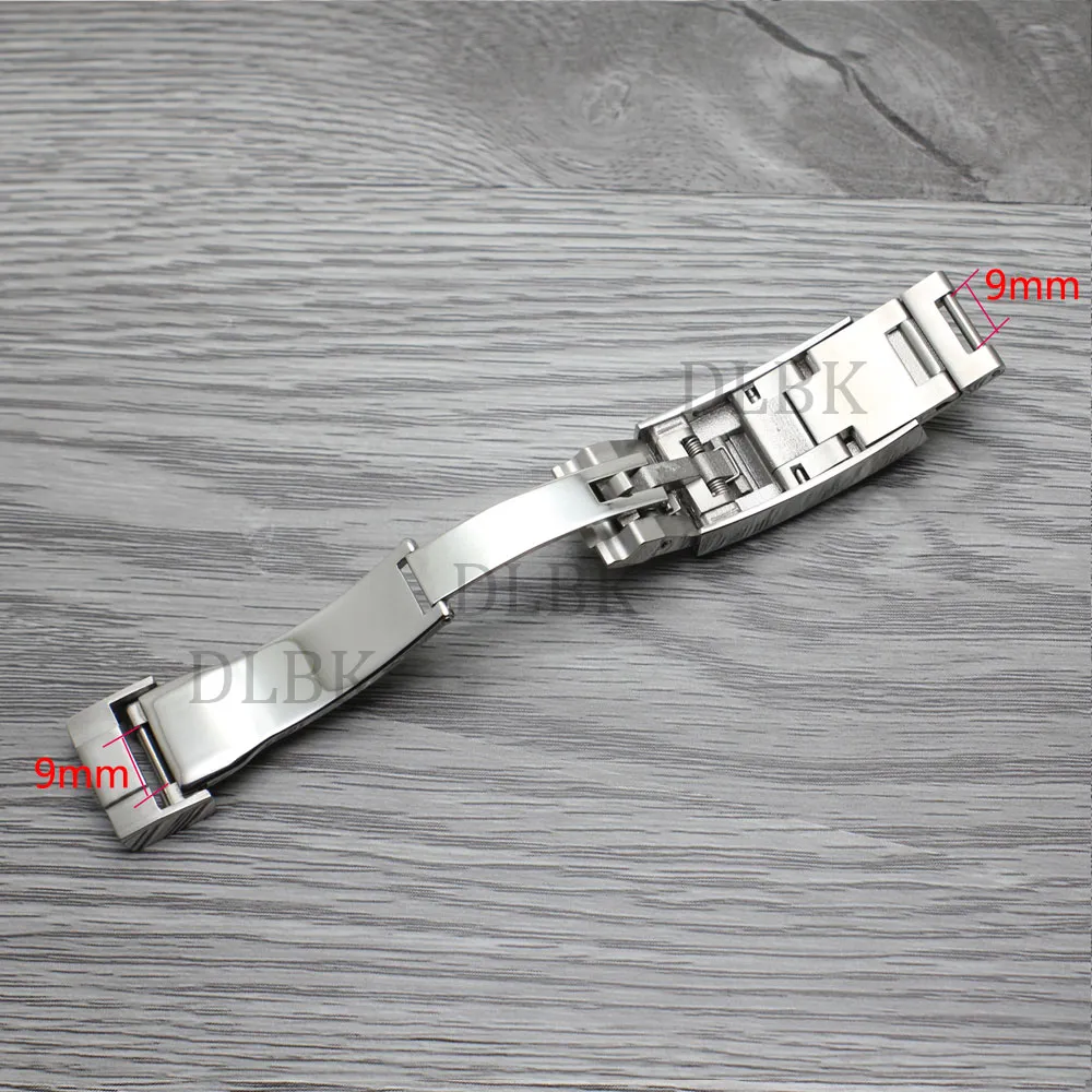 9mm X 9mm New High Quality Stainless Steel Watch Band Strap Buckle Deployment Clasp for Role Band212Y