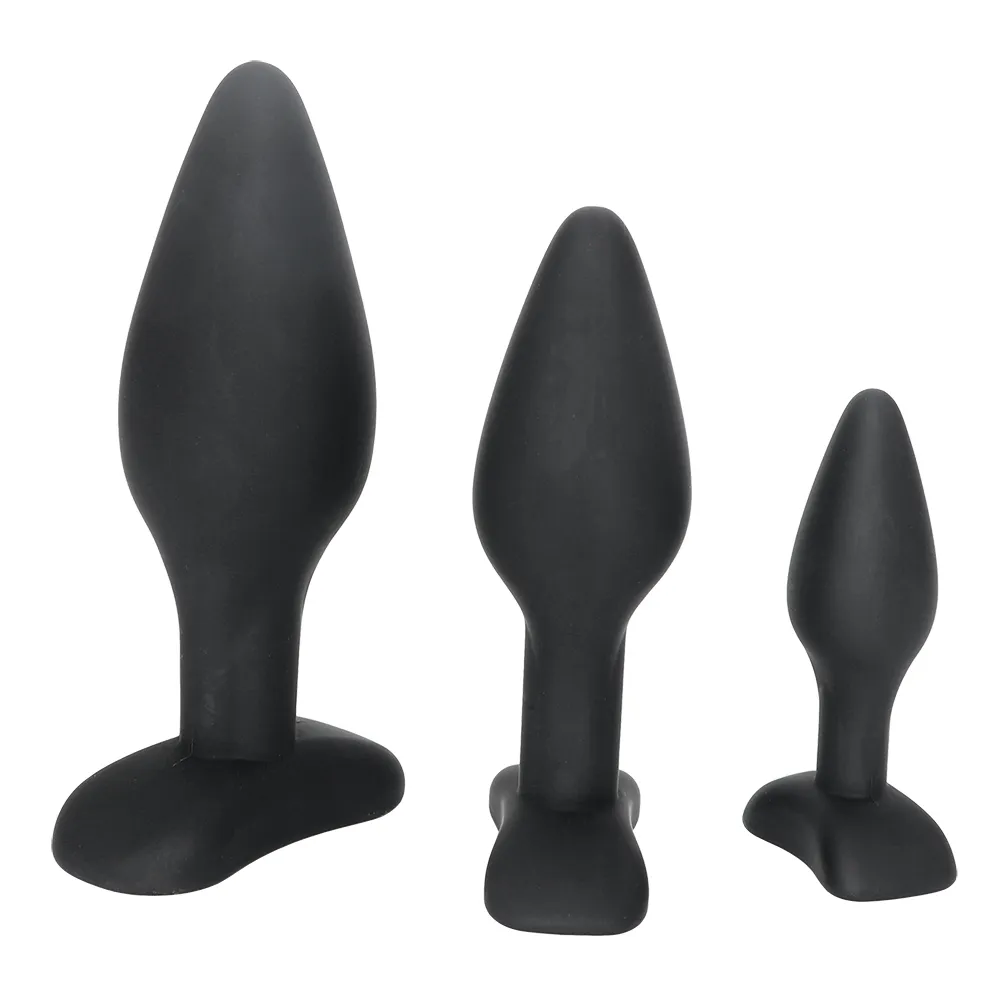 IKOKY SET BUTT PLIG SEX FOR MĘŻCZYZN KOBIETY GAY Black Anal Plug Prostate Massager Produkty dla dorosłych Anal Trener Shop SML Y2833017