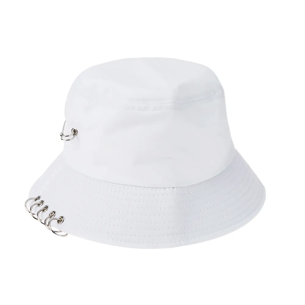 Sombrero de cubo unisex plegable caza pescador gorra al aire libre Cool Girl Boy anillo de hierro pescador hiphop sombrero sólido al aire libre algodón Sunhat292d