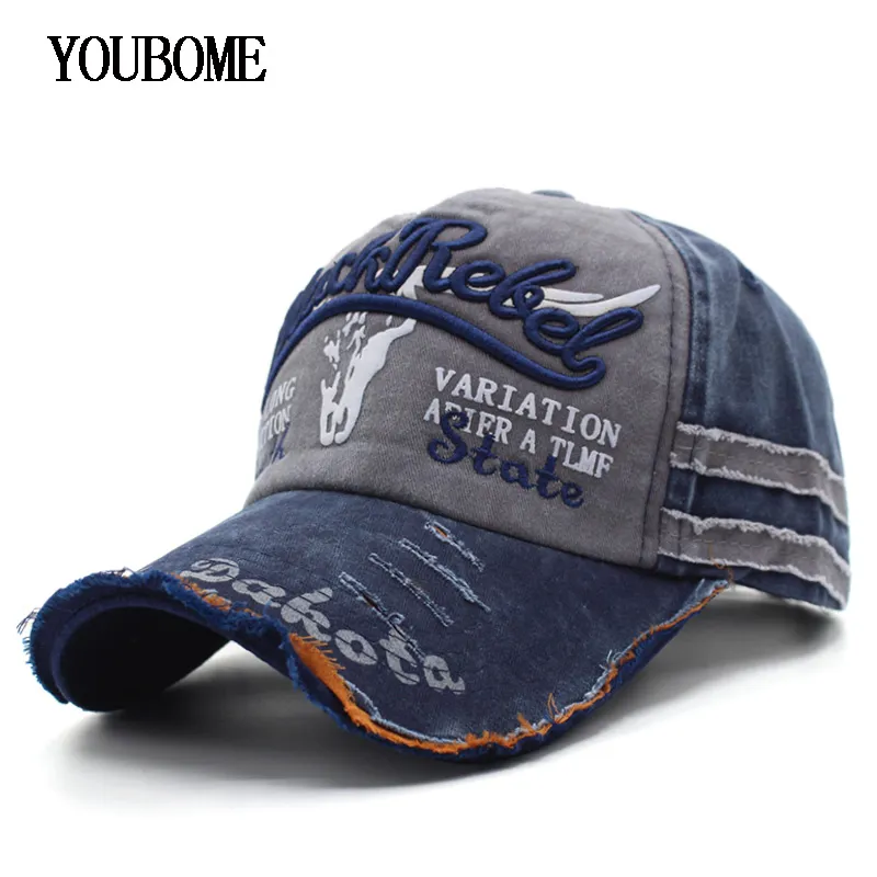 Czapki czapki baseballowej Youbome dla mężczyzn marka marki czapki snapback caps męski vintage myte bawełniane hafty haftowe kość casquette tatę kapelusz caps155f