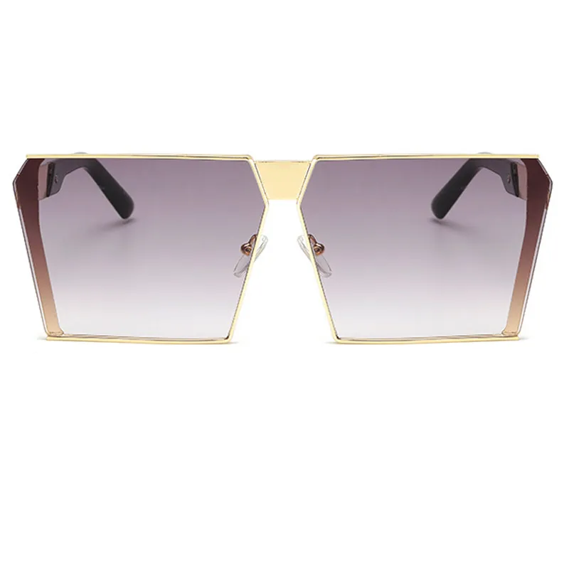 Grote Frame Vierkante Zonnebril Vrouwen Sexig Metalen Spiegel överdimensionerade Zonnebril Mannen Gradi nt Oculos 2018 Brillen Tinten UV213H