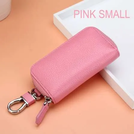 Zoress Genuine Leather Wallet Key Holder Car Keychain Covers 지퍼 키 케이스 백 여성 키 파우치 가정부 키 5 색상 2 크기 238Q