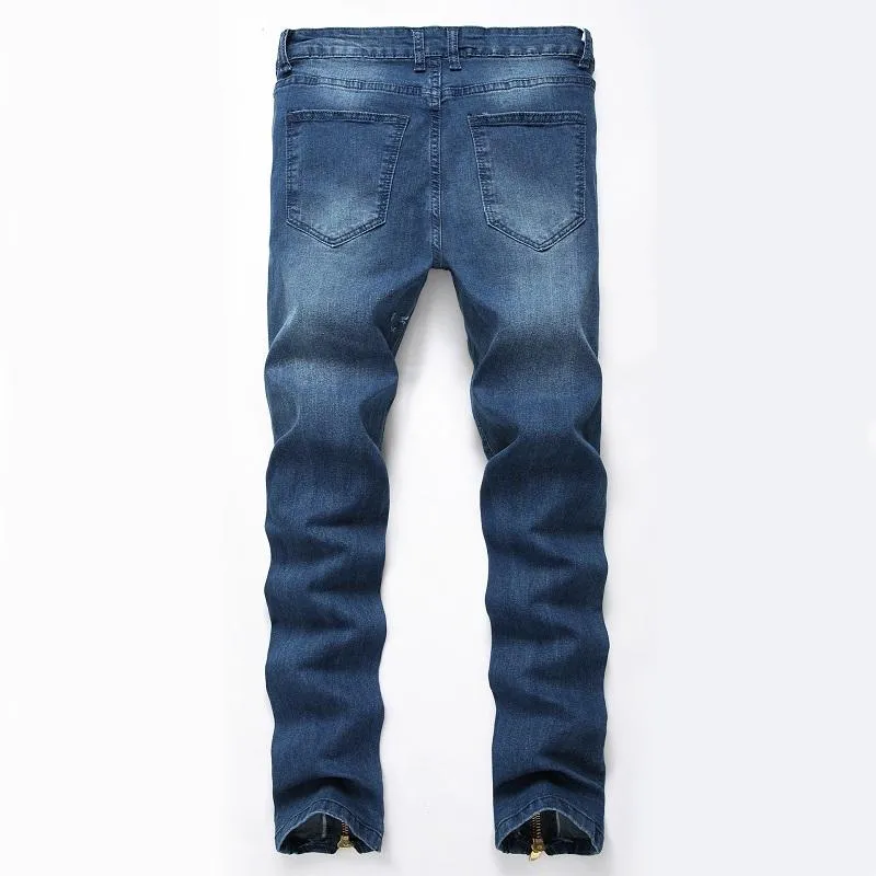 Acquistare Jeans Da Uomo In Jeans Da Uomo Hi Street Pantaloni Lavati  Pantaloni Bucati Sul Ginocchio Con Cerniera Design Pantaloni Da Uomo In  Denim Economico | Consegna Veloce E Qualità | It.Dhgate