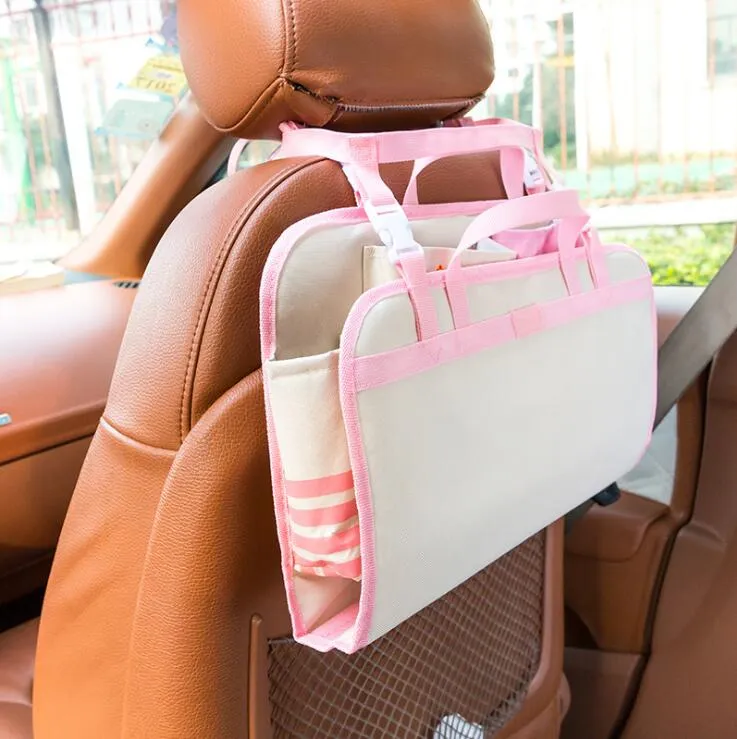 Cartoon Car Seat Back Storage Hang Bag Organizer Car-styling Baby Product Riordino Cura del bambino Interno sedile posteriore Protector