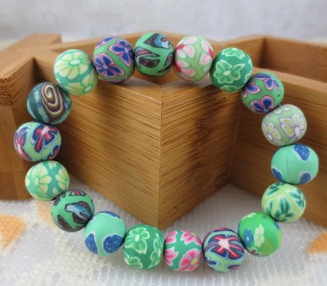 The New Listing Fashion Polymer Clay Beads Lava Stone Bracelets Wholesale Bohemian Beaded Bracelets, Kid's Gift Braclet