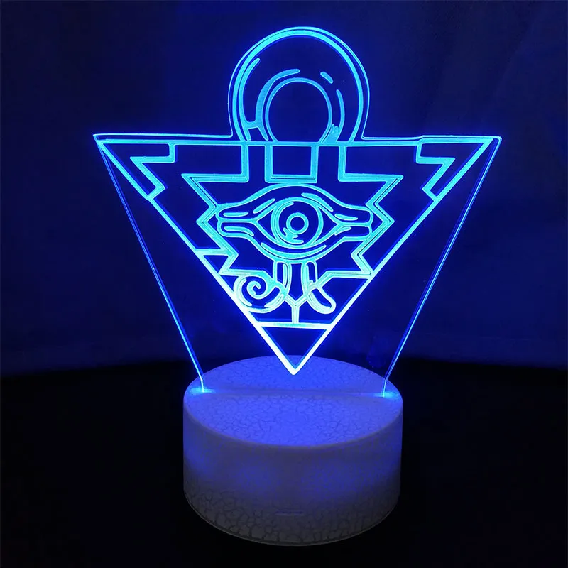Yu Gi Oh Duel Monsters 3D Night Lights Millennium Puzzle Visual Illusion LED Changing Novelty Desk Lamp2098
