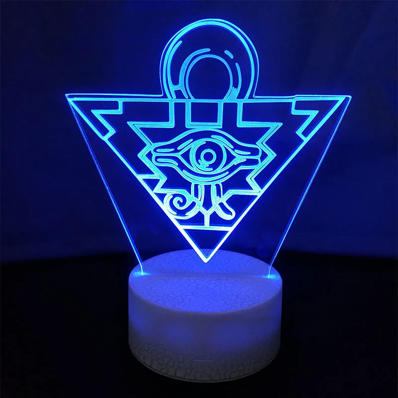 Yu gi oh duel monstres 3d night feux millénaire puzzle illusion illusion LED changeant lampe de bureau de nouveauté 2939