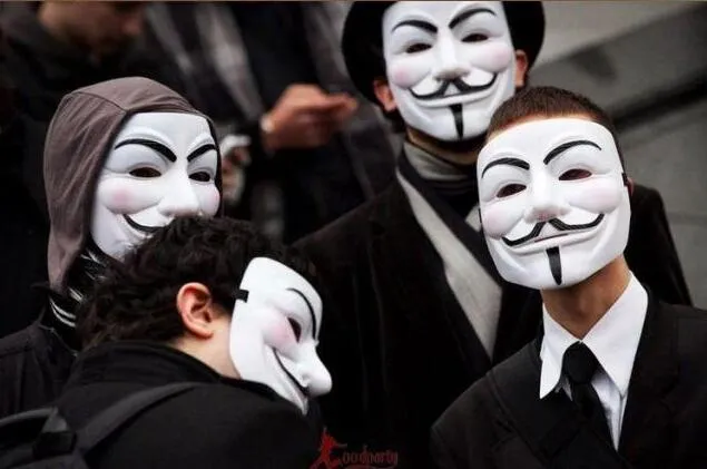Masque Vendetta masque anonyme de Guy Fawkes déguisement d'Halloween blanc jaune 2 couleurs2872482