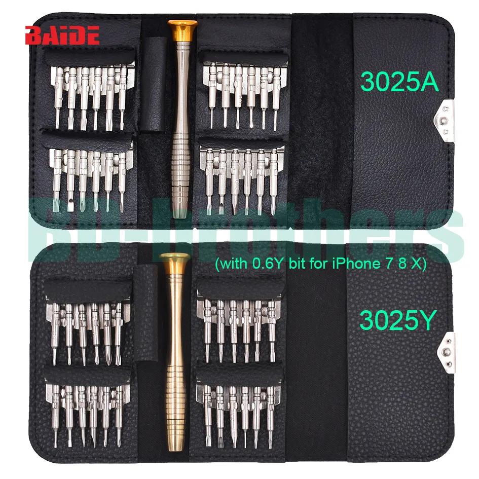 BAIDE 40 in 1 LCD Screen Opening Tools Kit Wtih Wallet Screwdriver set Suction Cup Plier Pry Tool For  iPhone 5 5s 6 6s 7 8 X
